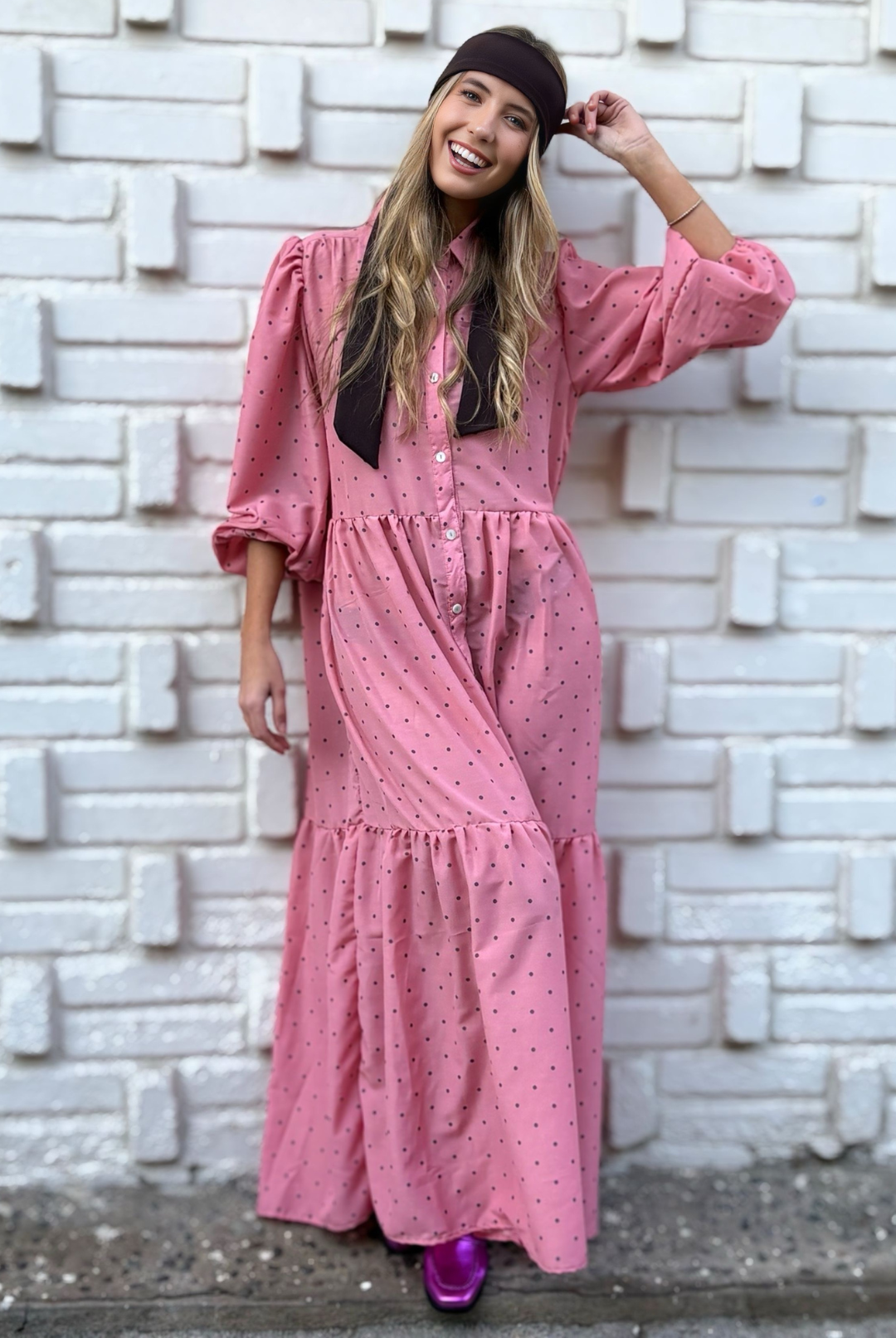 Vestido Marbella Pink Circles