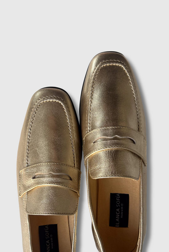 Mocasín Walk Perfect Gold / Cuero