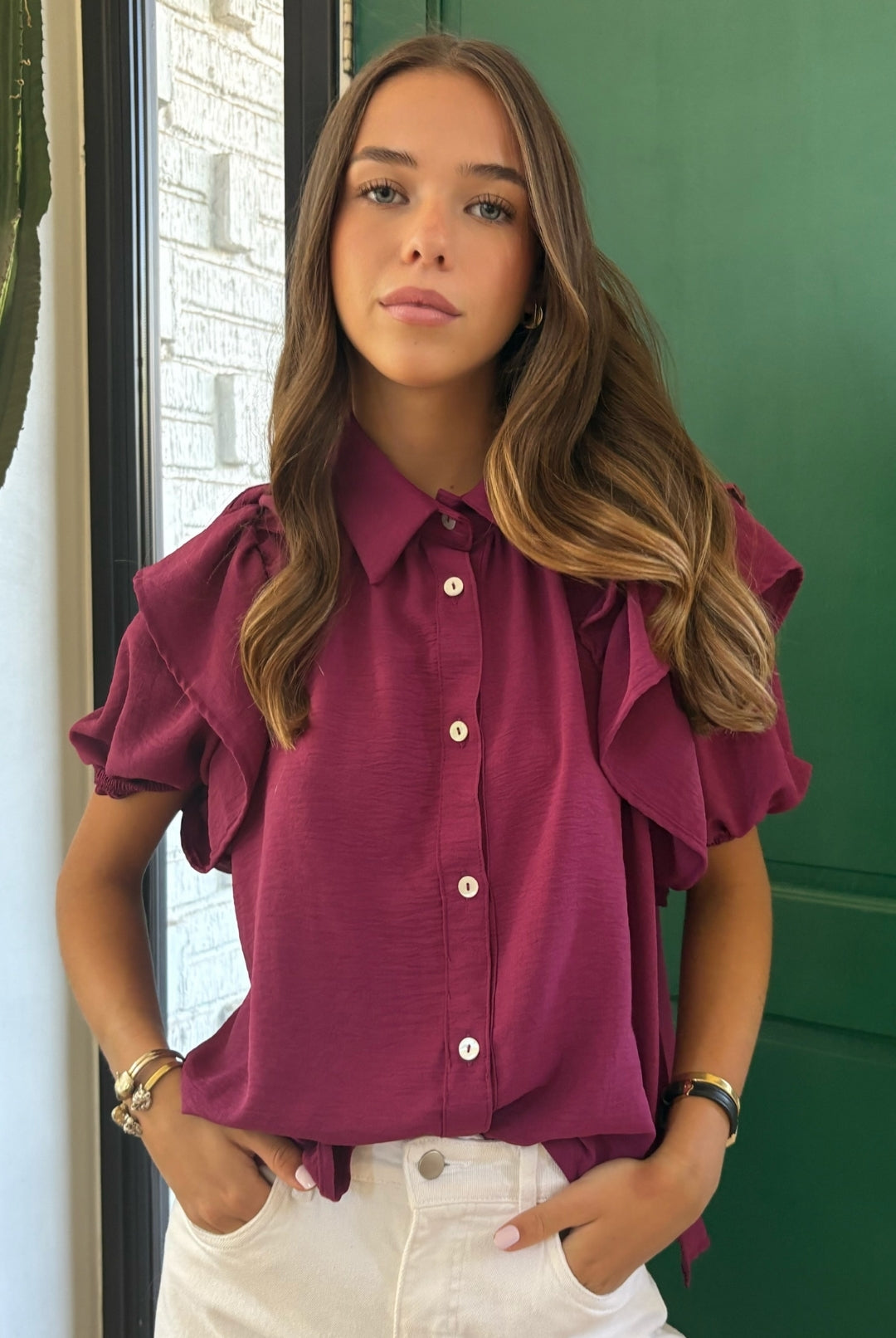 Blusa Amanda Doble Vuelo MAGENTA