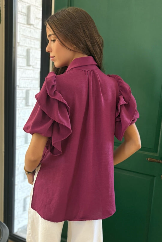 Blusa Amanda Doble Vuelo MAGENTA