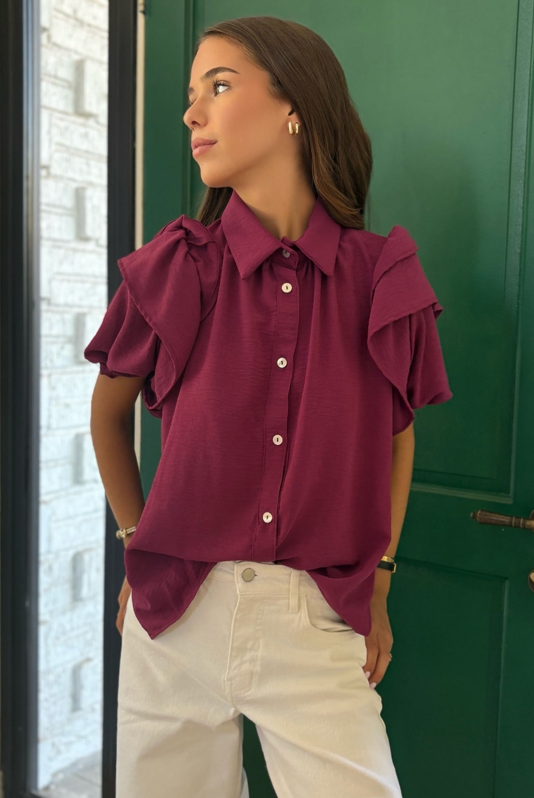 Blusa Amanda Doble Vuelo MAGENTA