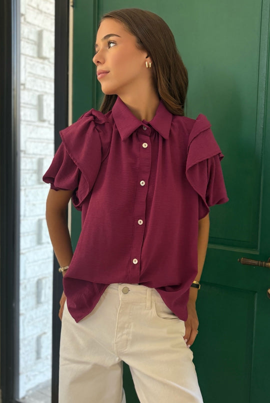Blusa Amanda Doble Vuelo MAGENTA