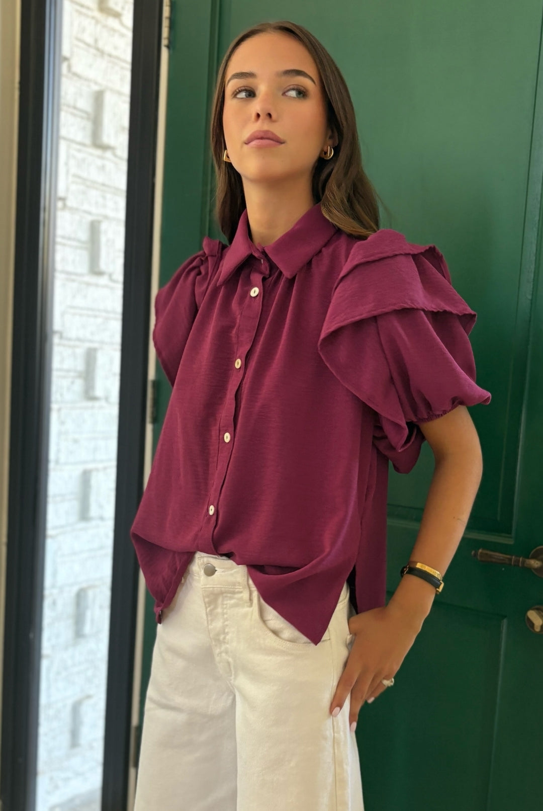 Blusa Amanda Doble Vuelo MAGENTA