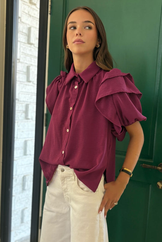 Blusa Amanda Doble Vuelo MAGENTA