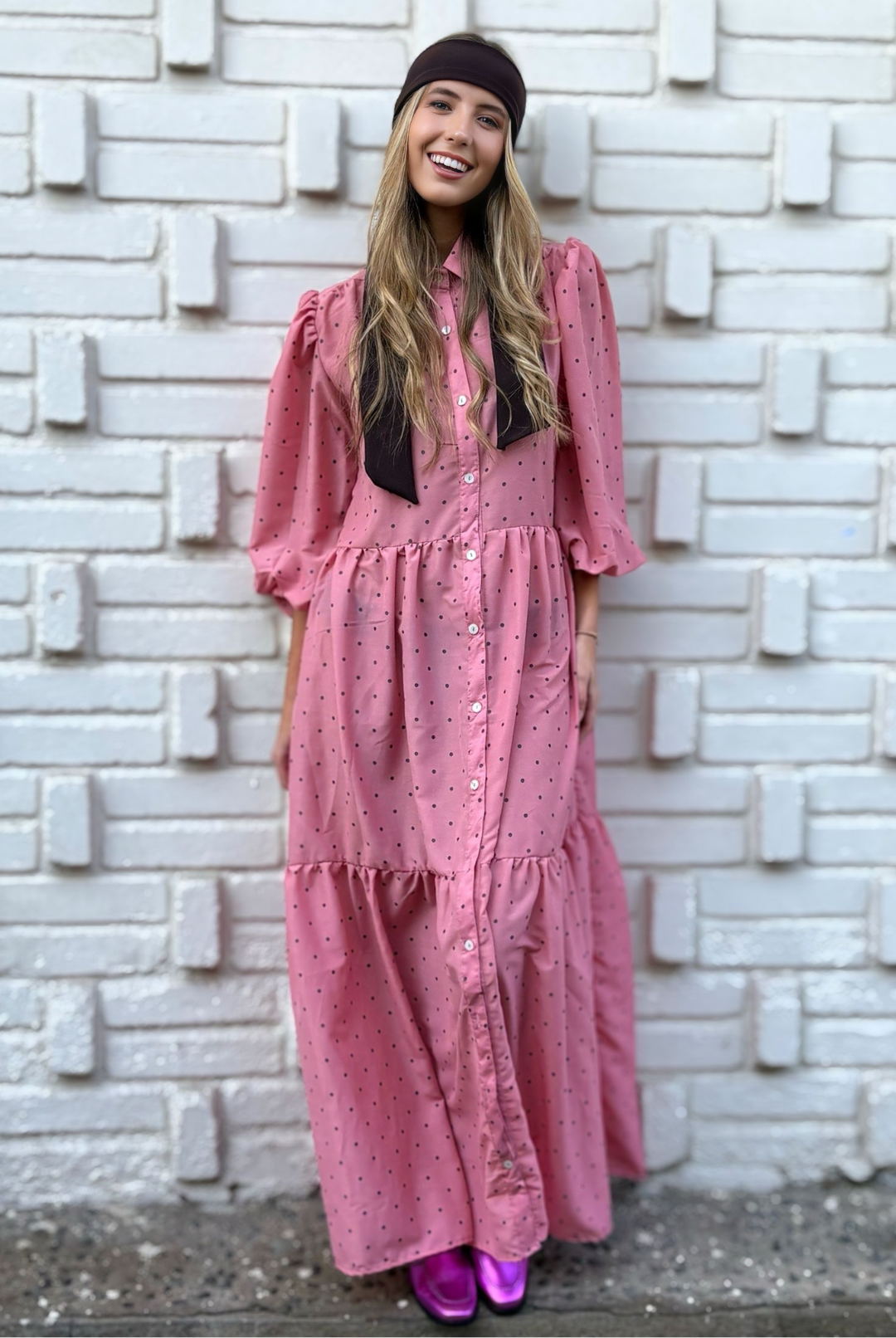 Vestido Marbella Pink Circles