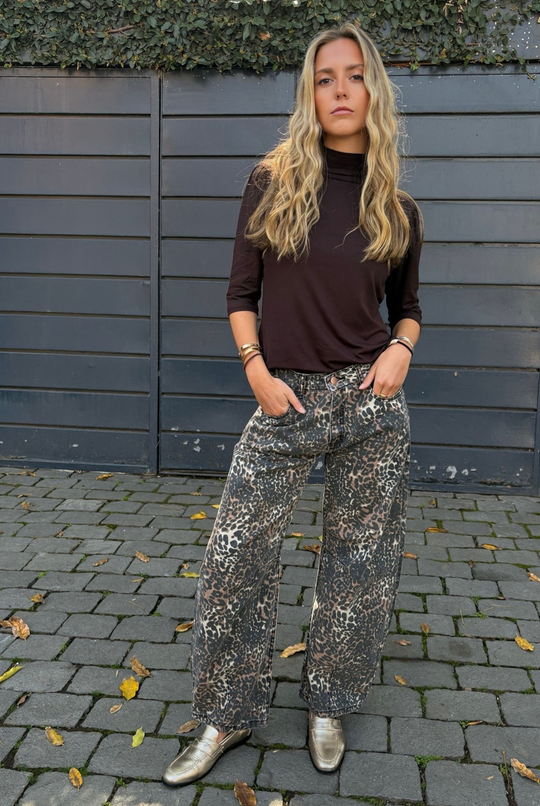 PRE VENTA JEANS BARREL LEOPARD