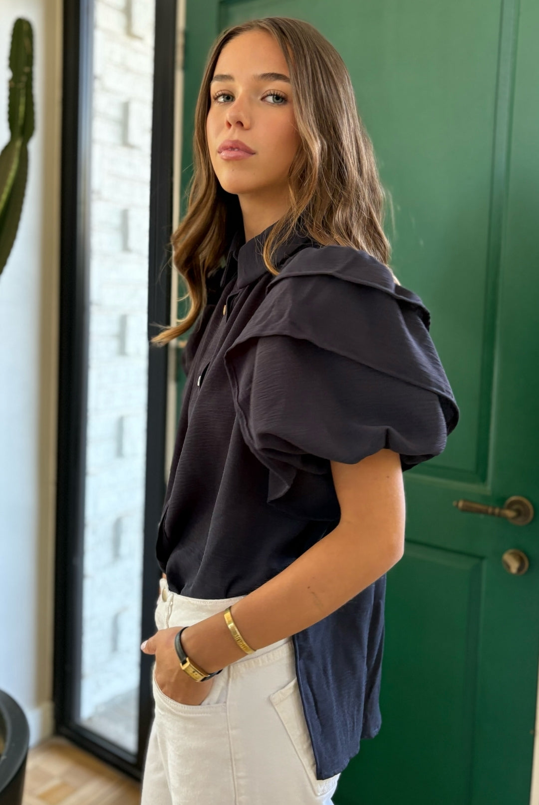 Blusa Amanda Doble Vuelo BLUE