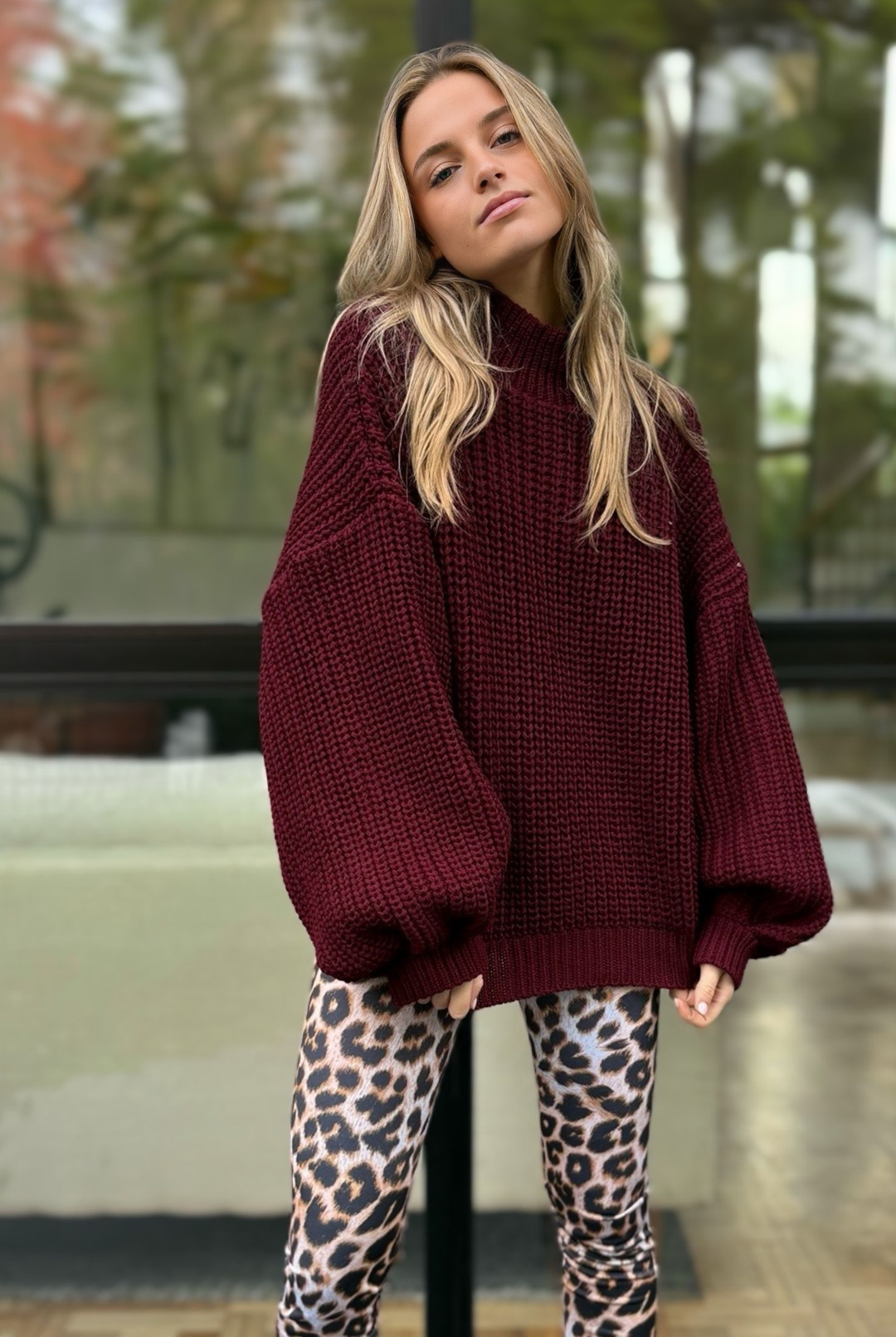 Sweater Blanca Sofía Burgundy