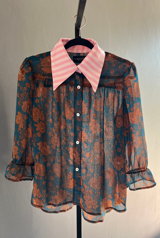 BLUSA RAFAELA FLOWERS BROWN