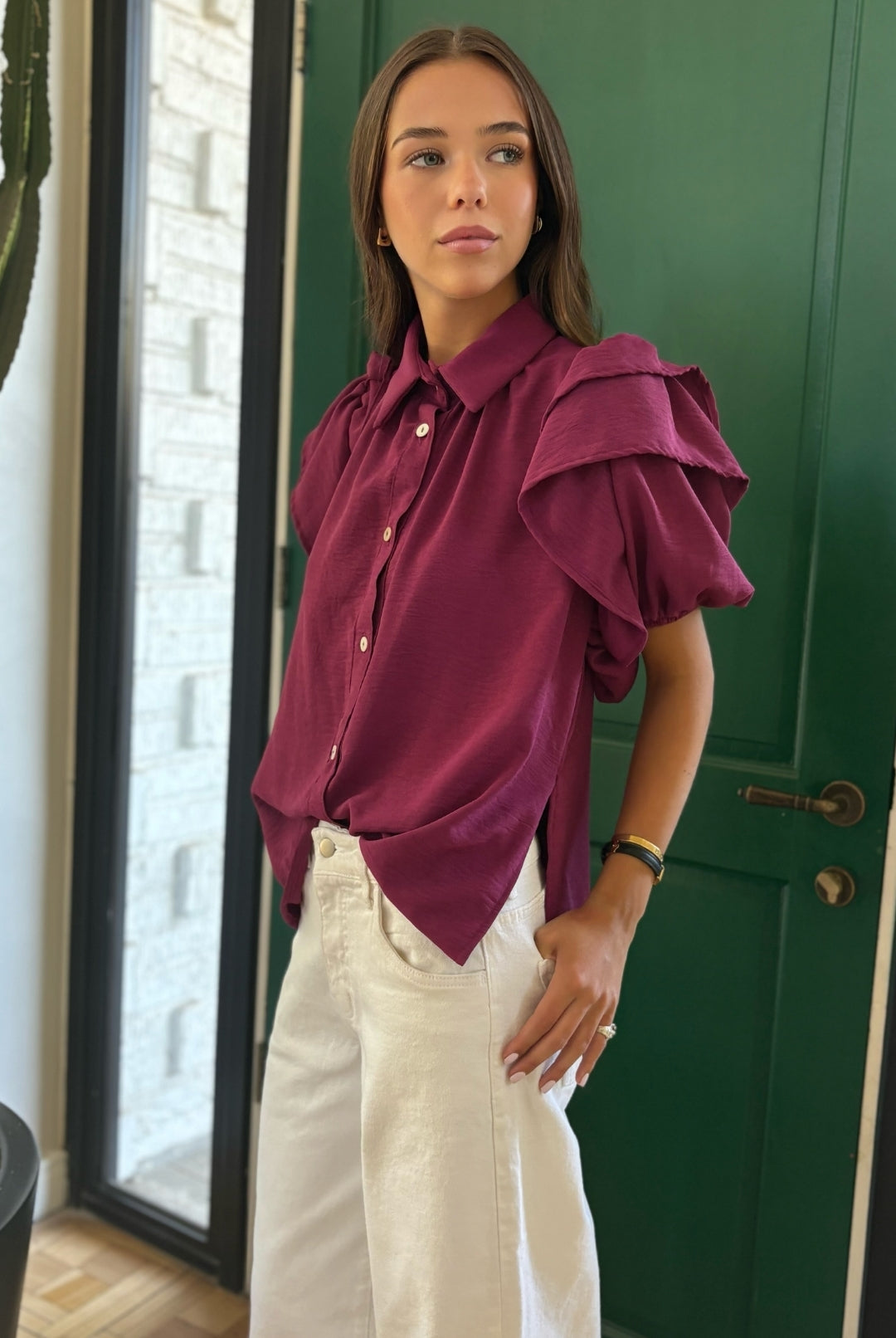 Blusa Amanda Doble Vuelo MAGENTA