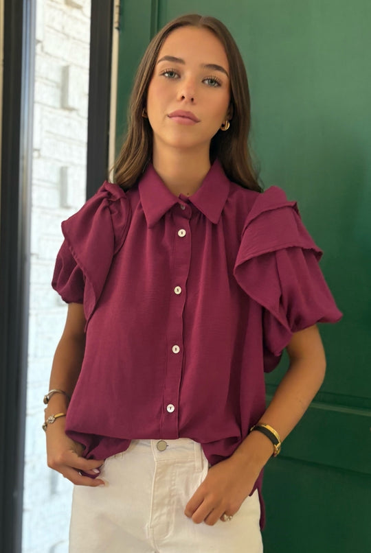 Blusa Amanda Doble Vuelo MAGENTA