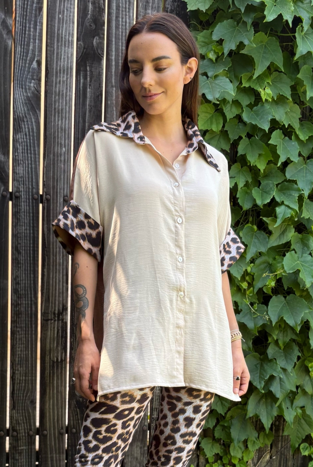 BLUSA ELOÍSE BEIGE/BROWN