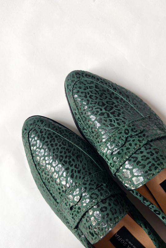 Mocasín Maia Leopard Green / Cuero