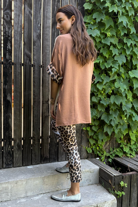 BLUSA ELOÍSE BEIGE/BROWN