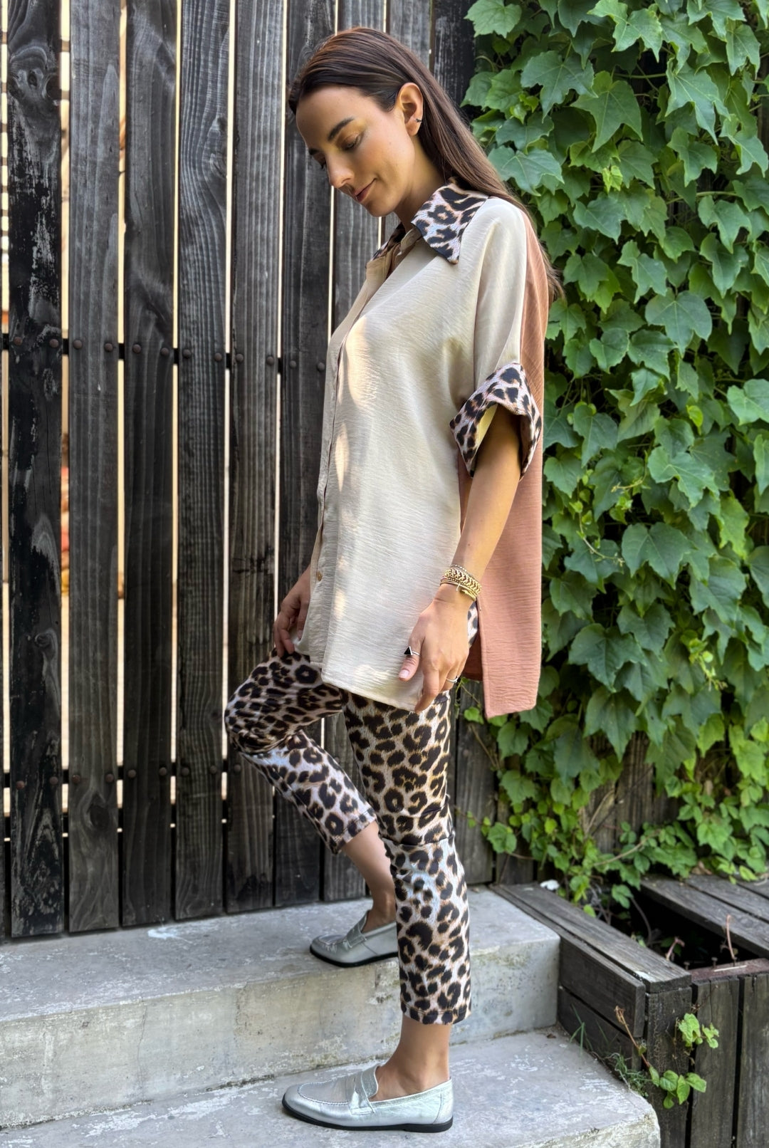 BLUSA ELOÍSE BEIGE/BROWN