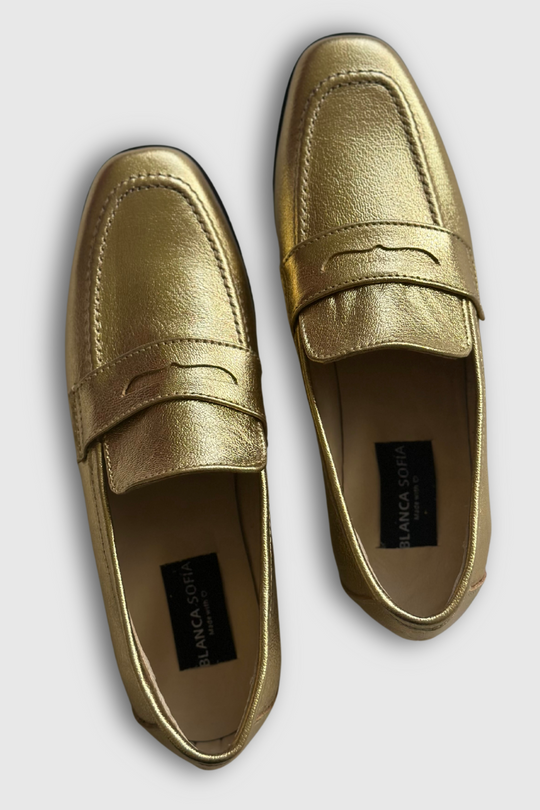 PRE VENTA Mocasín Walk Perfect Gold / Cuero