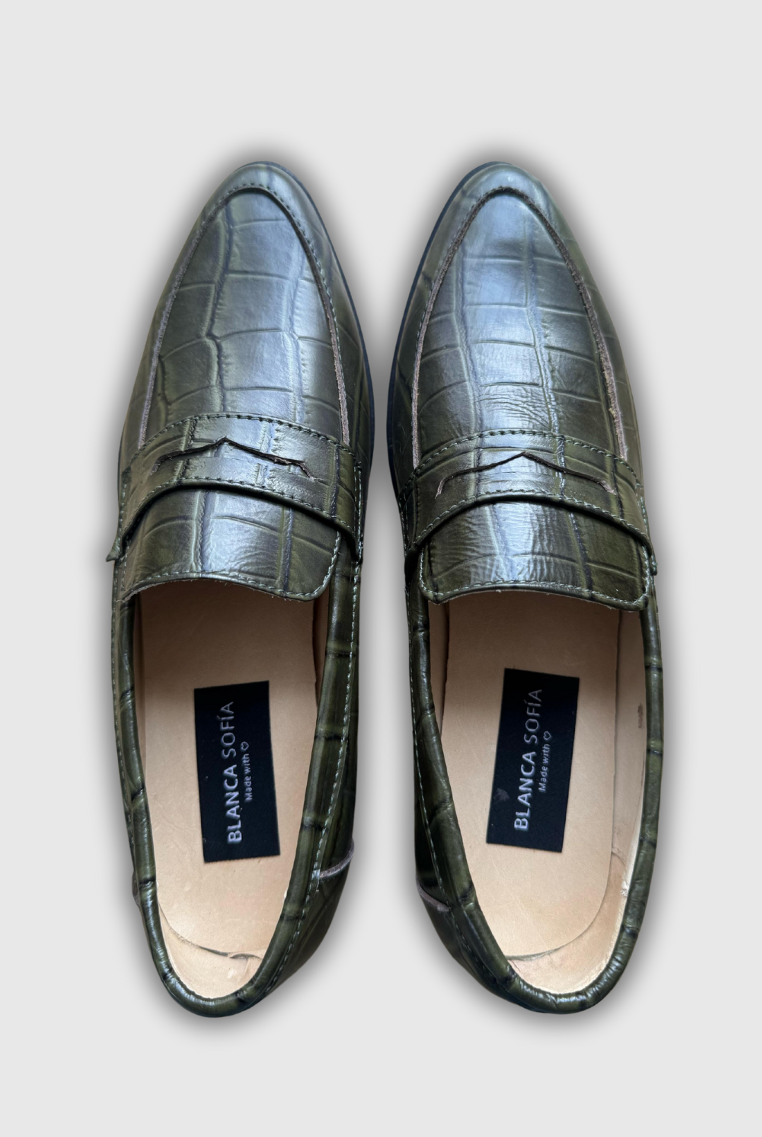 Mocasín Maia Croco Olive / Cuero