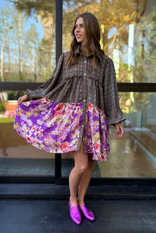 Vestido Sevilla Purple Pattern