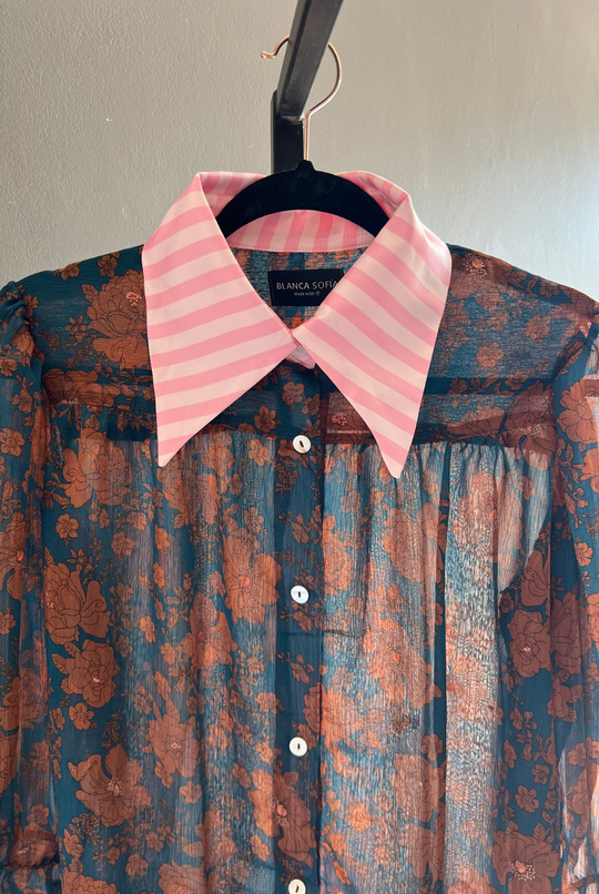 BLUSA RAFAELA FLOWERS BROWN