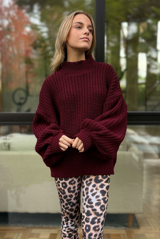 Sweater Blanca Sofía Burgundy