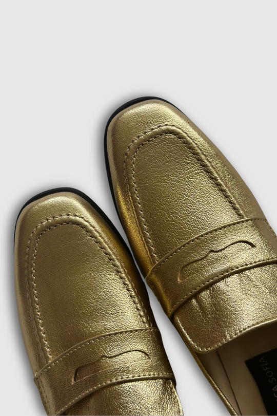 PRE VENTA Mocasín Walk Perfect Gold / Cuero