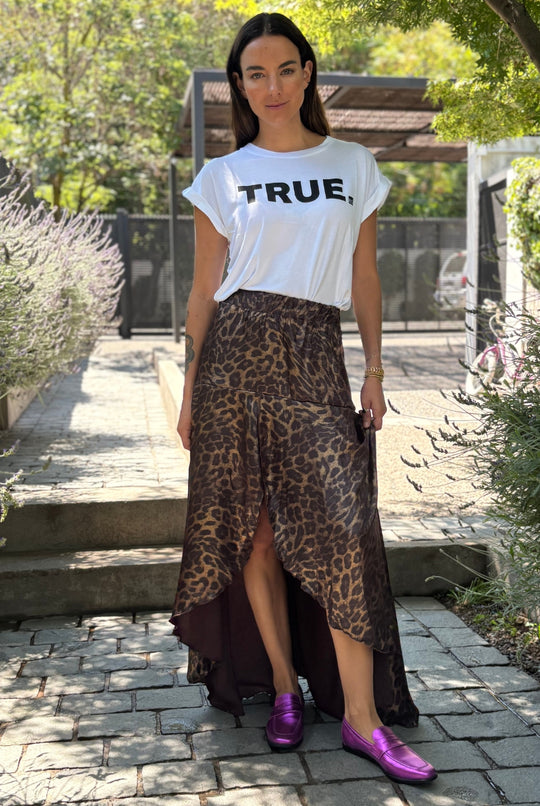 Pollera Merlot leopard brown