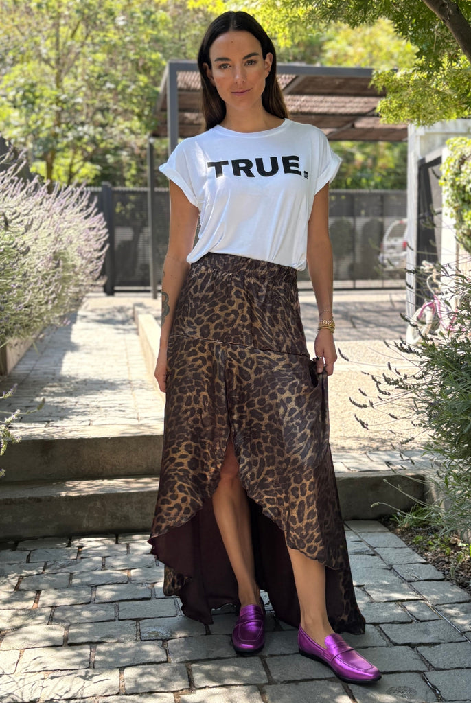 Pollera Merlot leopard brown