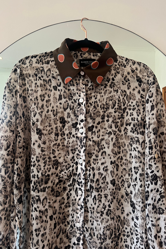 Blusa David Black Leopardo