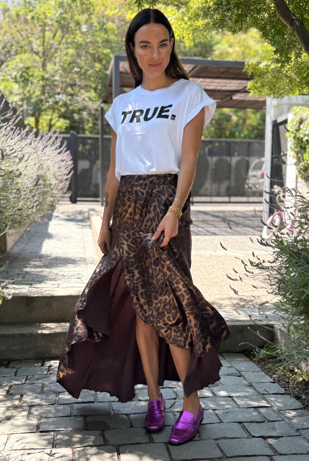 Pollera Merlot Leopard Grey