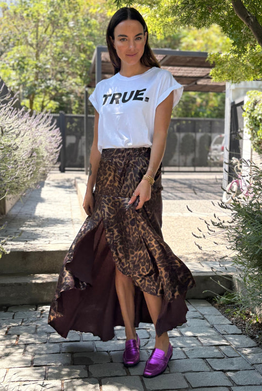 Pollera Merlot Leopard Grey