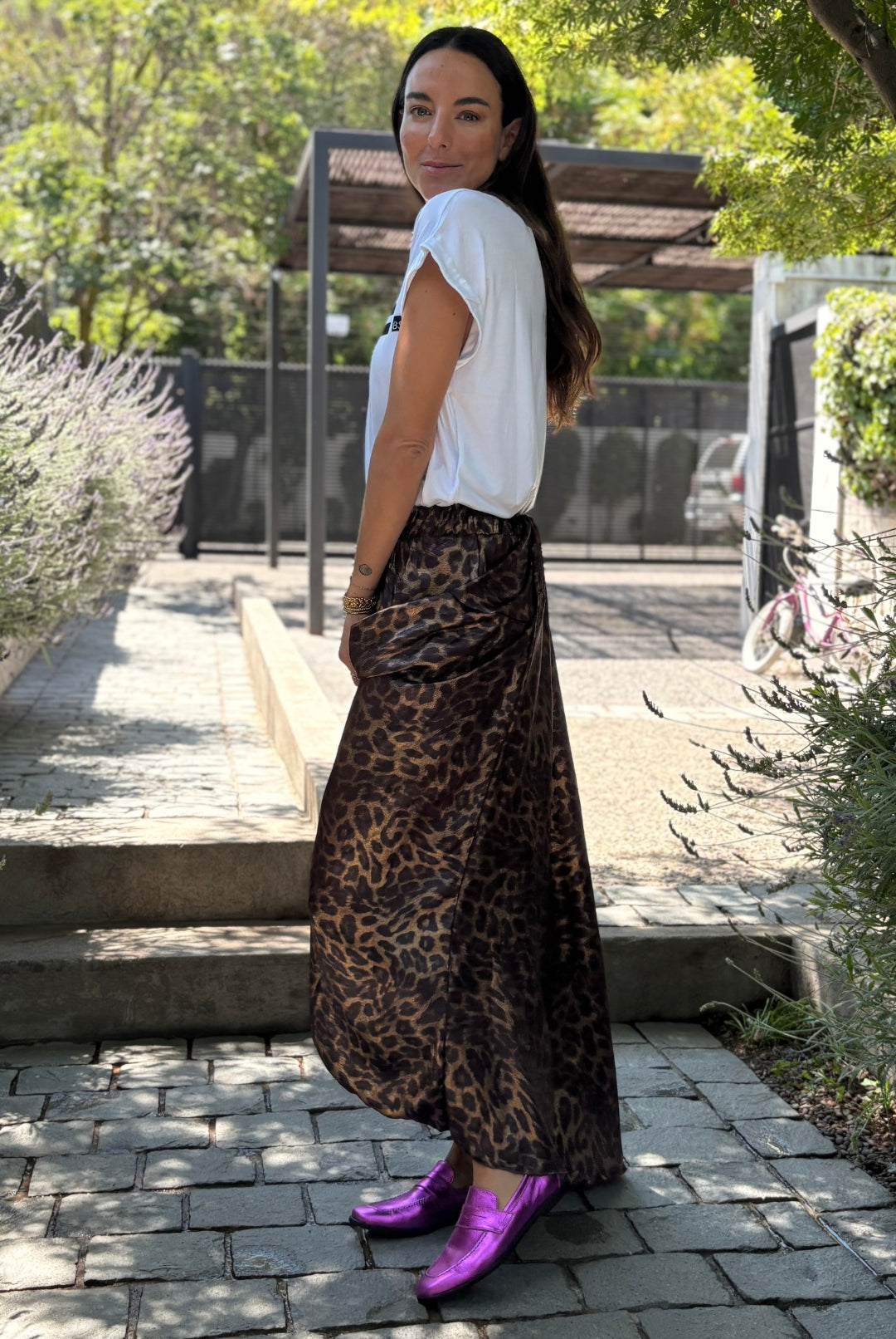 Pollera Merlot leopard brown