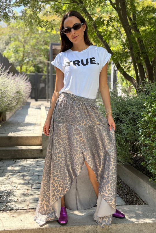 Pollera Merlot Leopard Grey