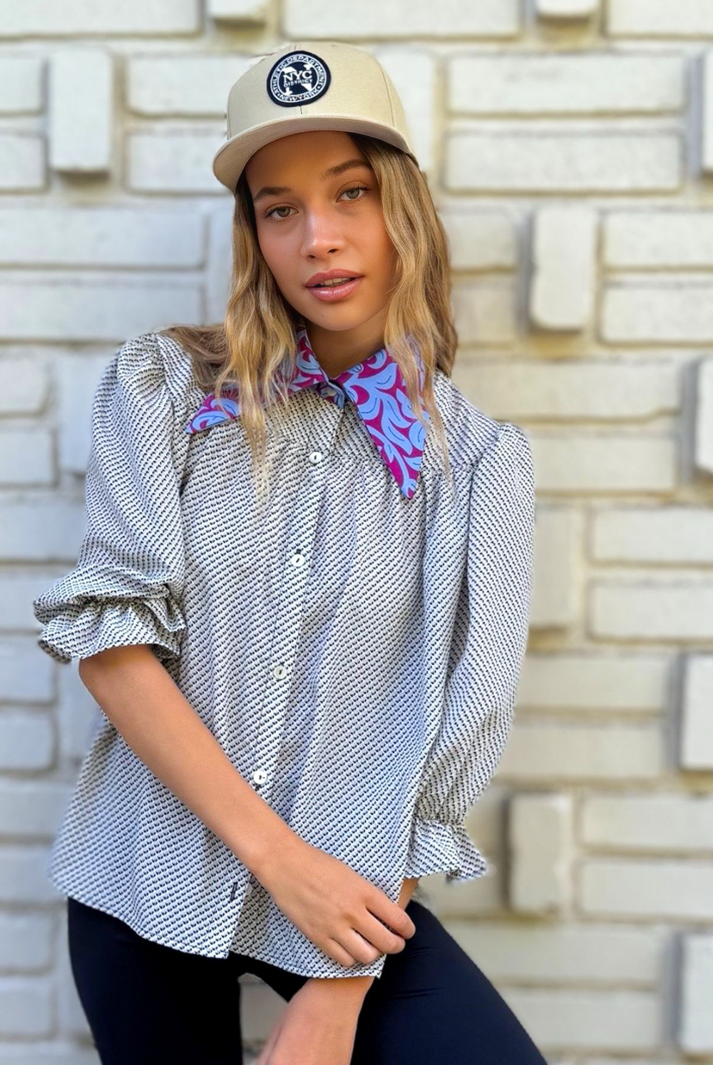 BLUSA RAFAELA WHITE/PURPLE