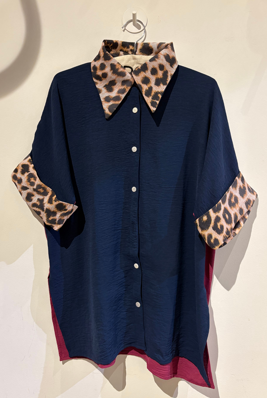 Blusa Eloíse Dark Blue/Magenta