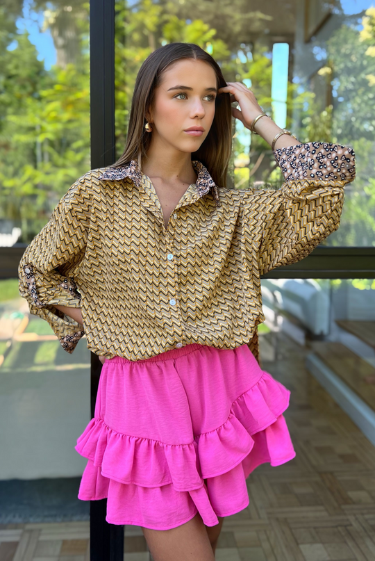 Blusa David Lines Yellow