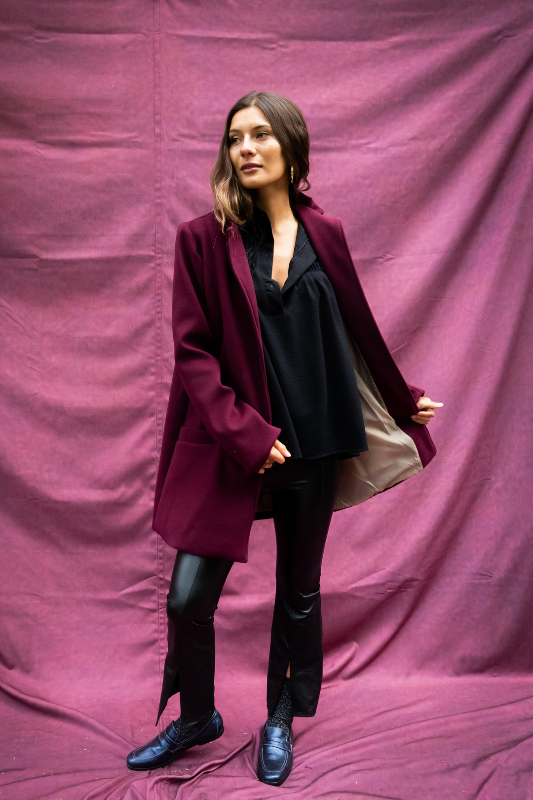 ABRIGO LONDRES BURGUNDY