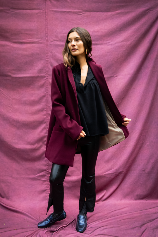 ABRIGO LONDRES BURGUNDY