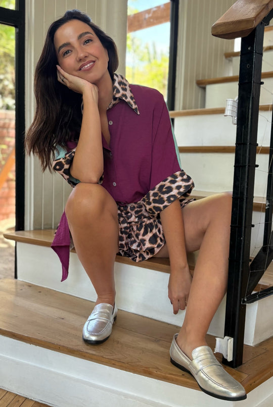 BLUSA ELOÍSE MAGENTA / SKY BLUE