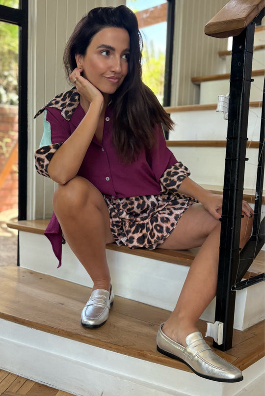 BLUSA ELOÍSE MAGENTA / SKY BLUE