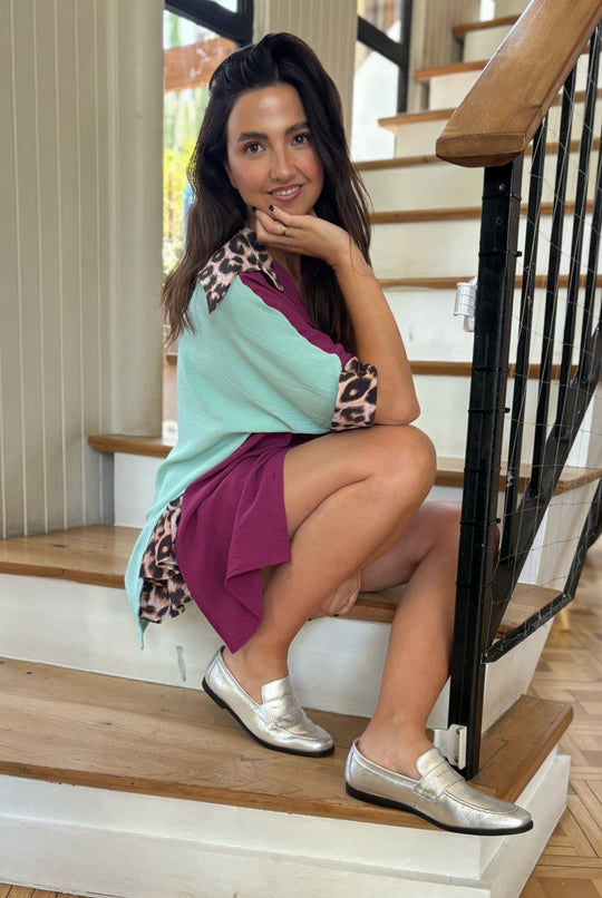 BLUSA ELOÍSE MAGENTA / SKY BLUE