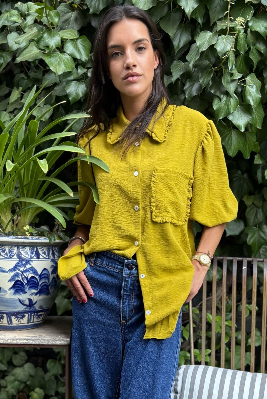 Blusa Málaga GREEN MUSTARD