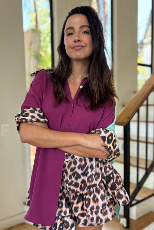 BLUSA ELOÍSE MAGENTA / SKY BLUE