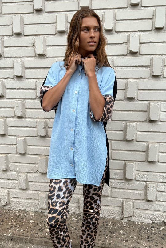 PRE VENTA BLUSA ELOÍSE SKY BLUE/BLACK