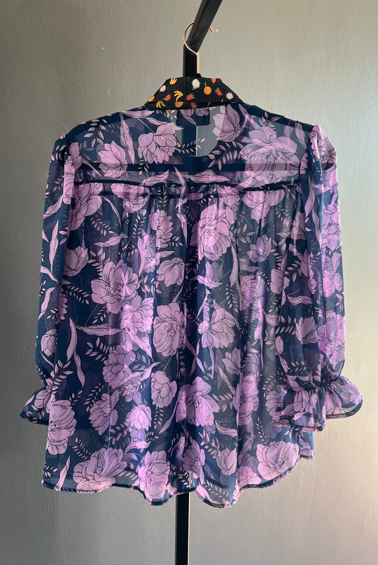 Blusa Rafaela Purple Flowers