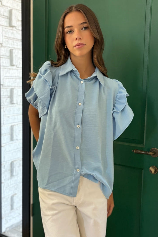 Blusa Amanda Doble Vuelo SKY BLUE