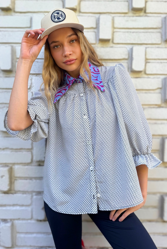 BLUSA RAFAELA WHITE/PURPLE