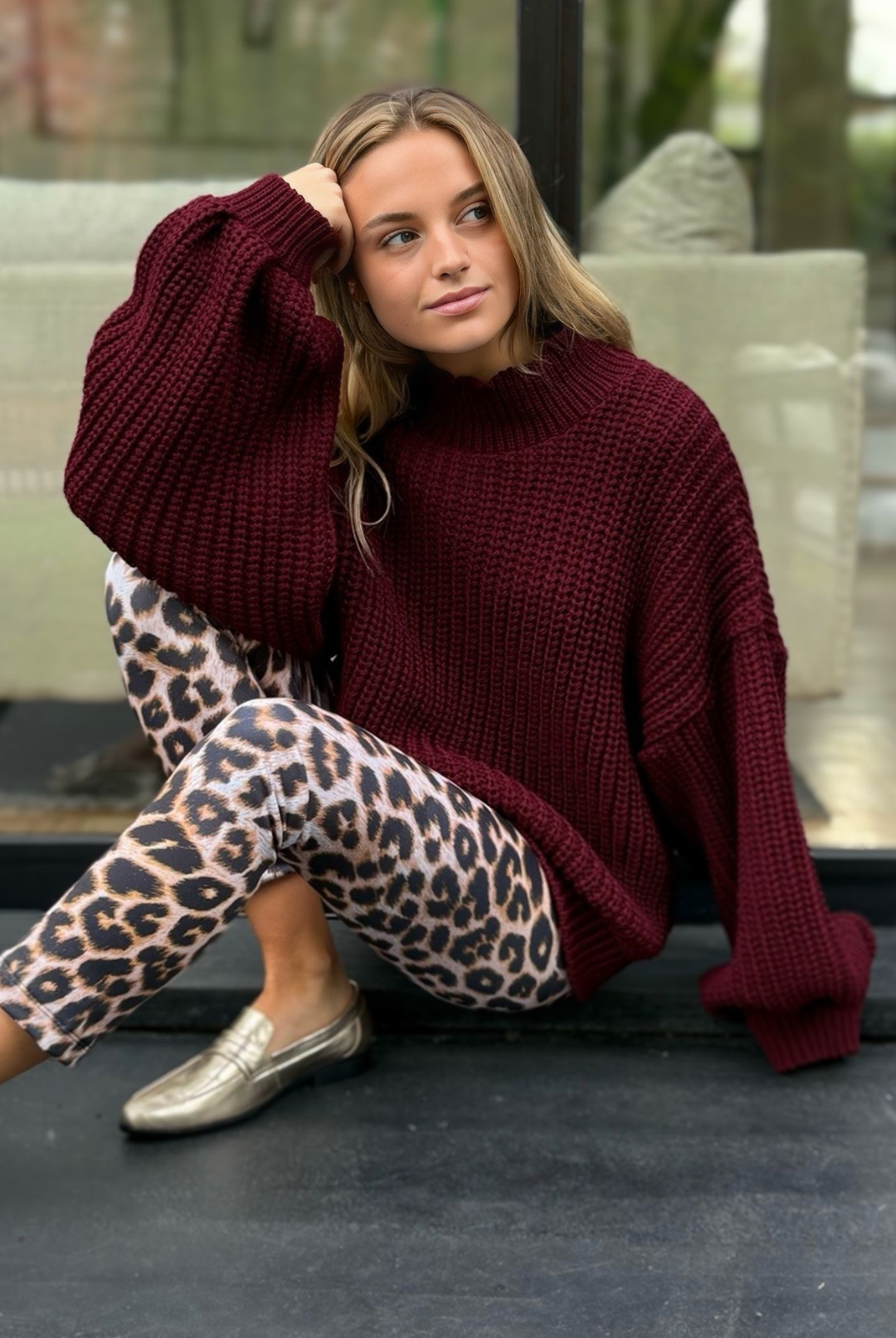 Sweater Blanca Sofía Burgundy