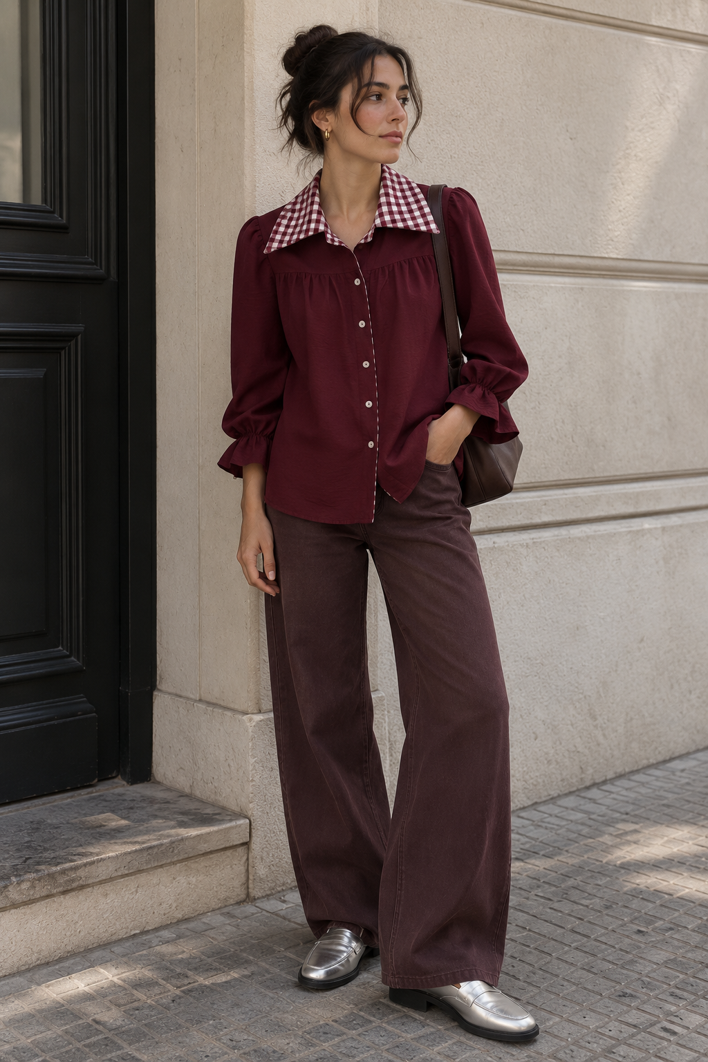 PREVENTA Blusa Rafaela burgundy
