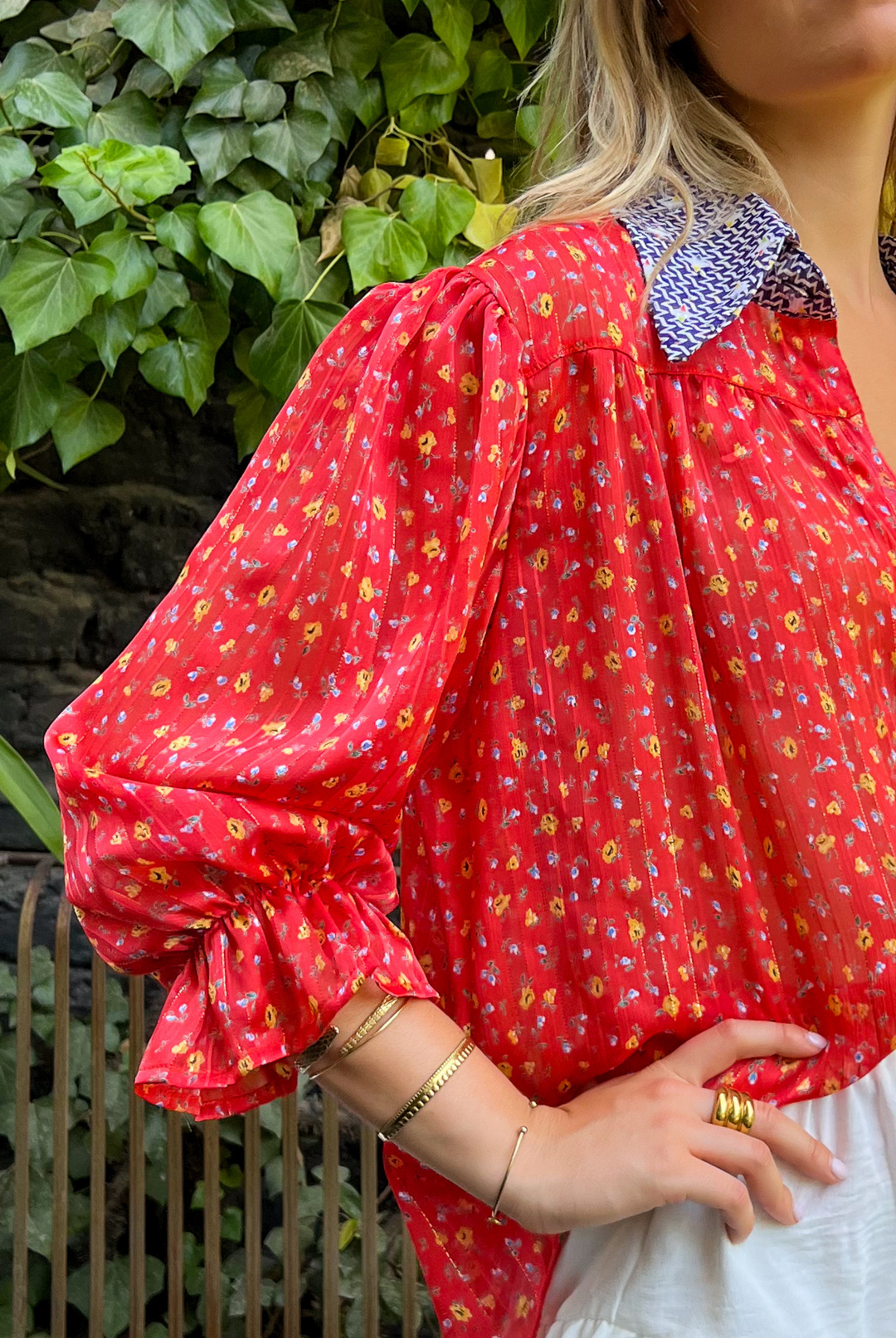 Blusa Rafaela Coral Flowers