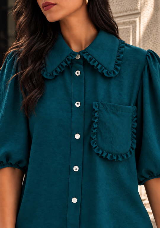 Blusa Málaga petróleo